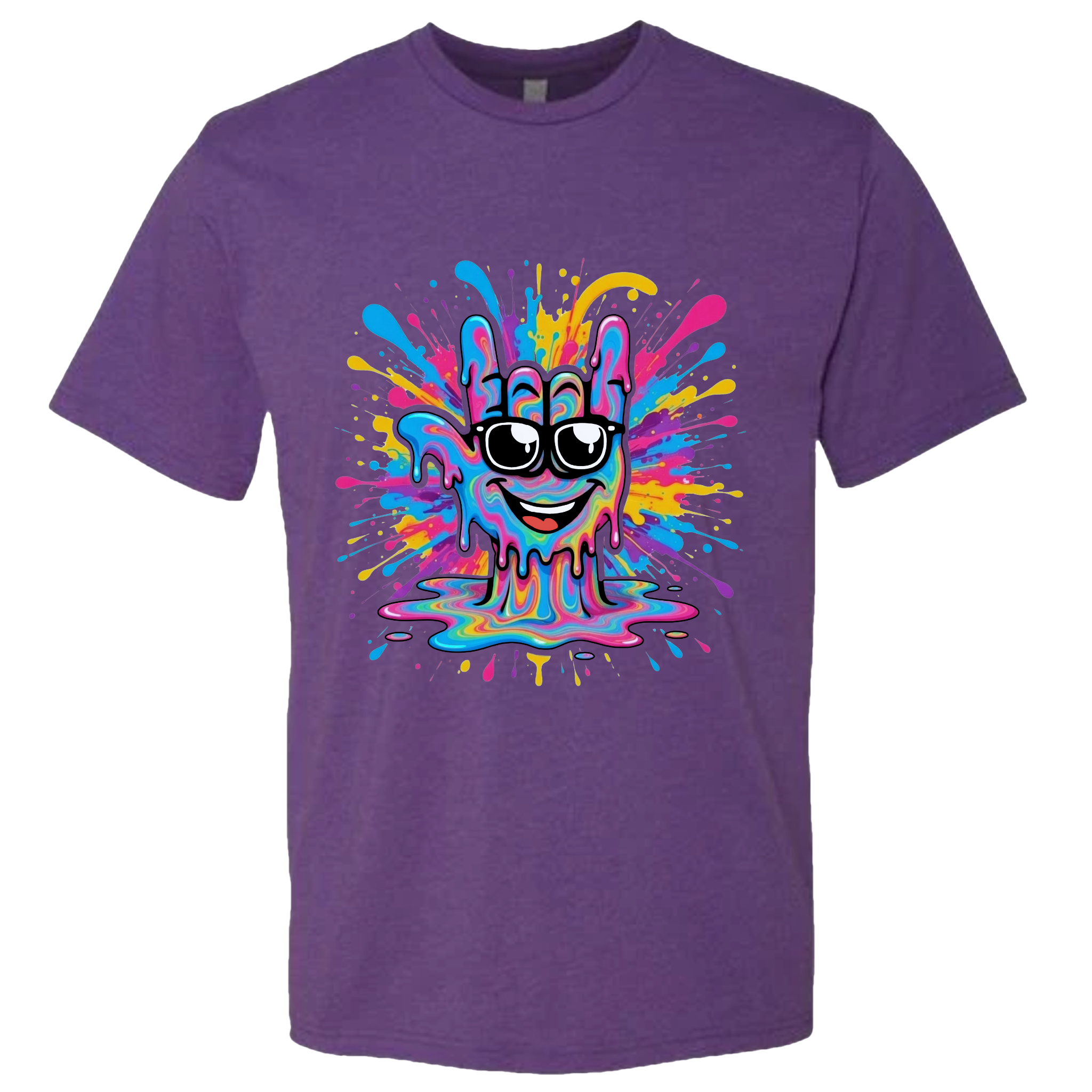 ASL Splash Face T-Shirt - Rainbow