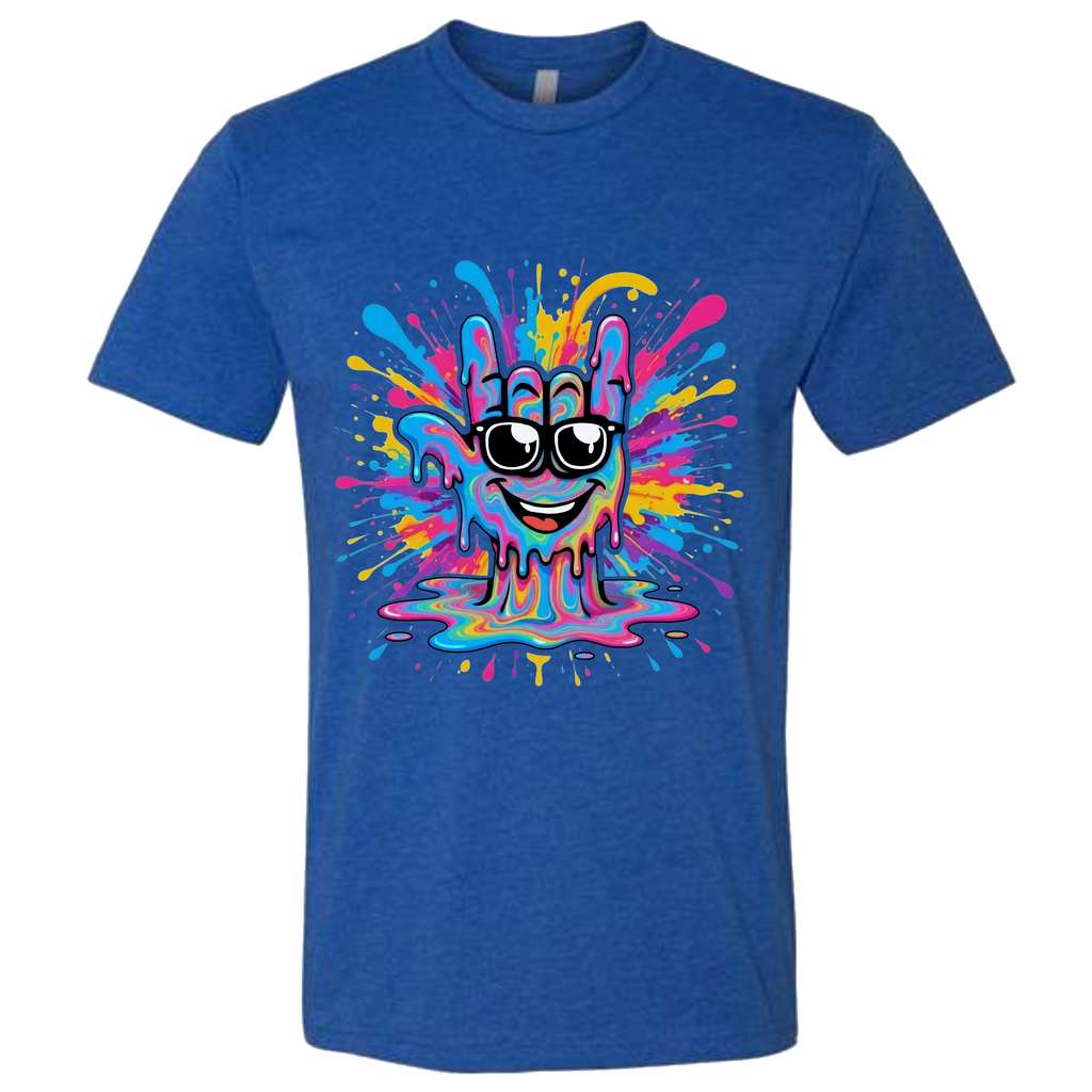 ASL Splash Face T-Shirt - Rainbow
