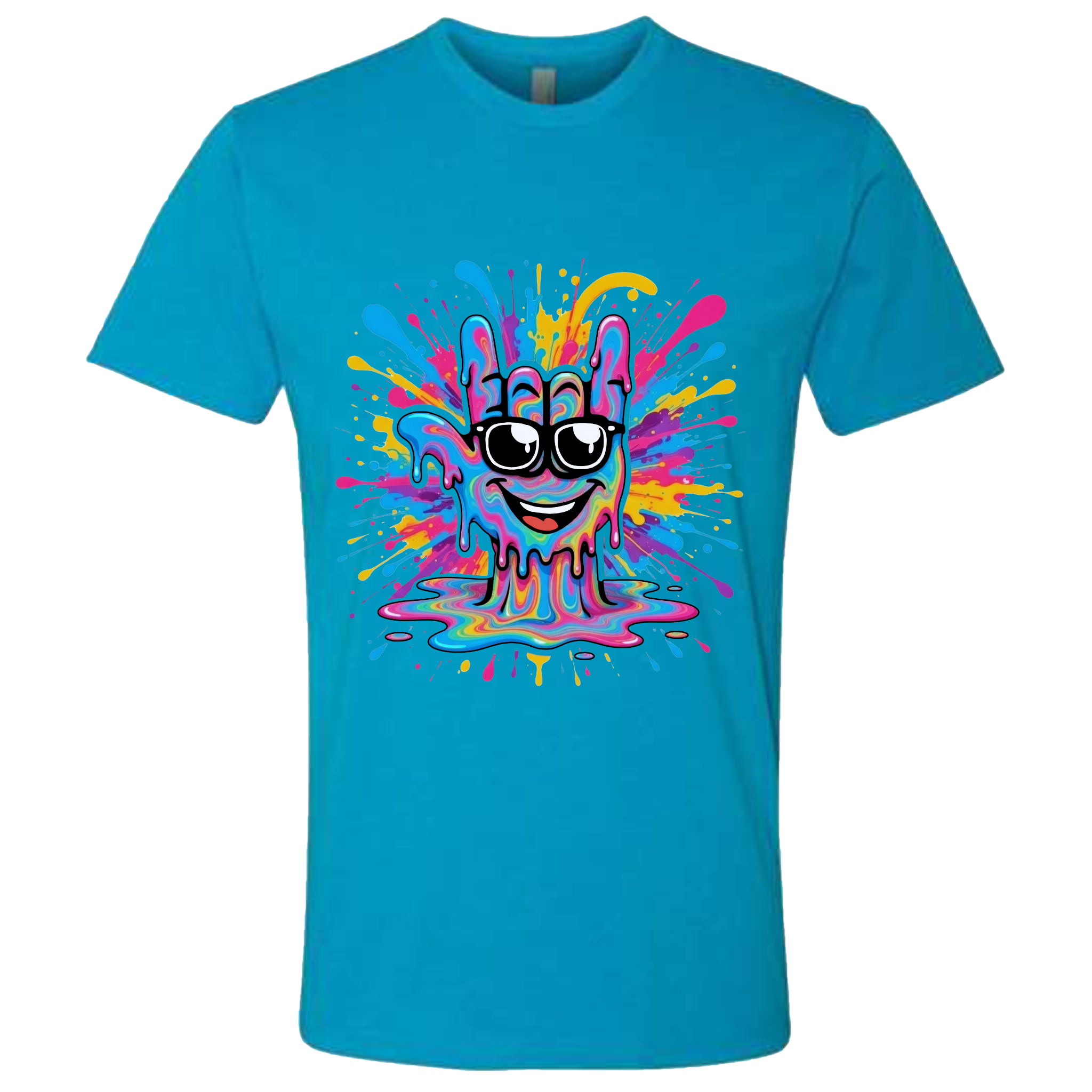ASL Splash Face T-Shirt - Rainbow