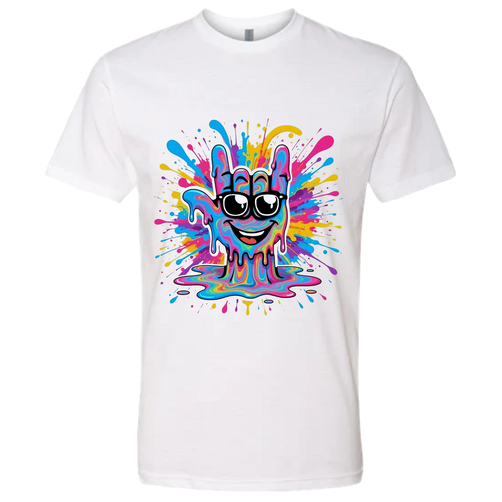 ASL Splash Face T-Shirt - Rainbow