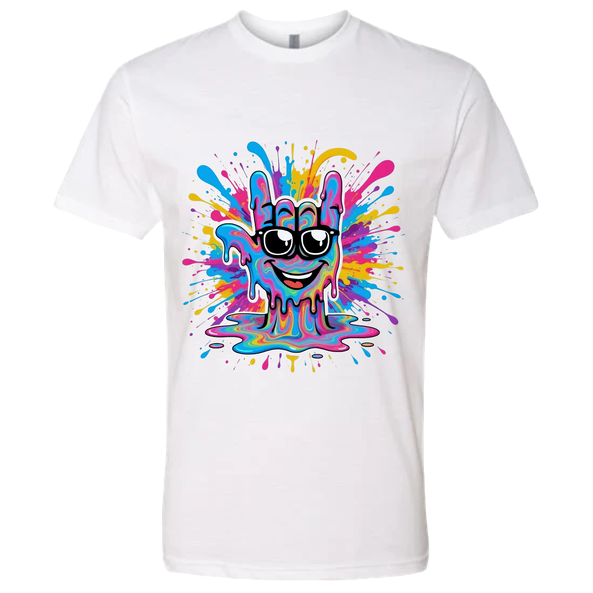 ASL Splash Face T-Shirt - Rainbow