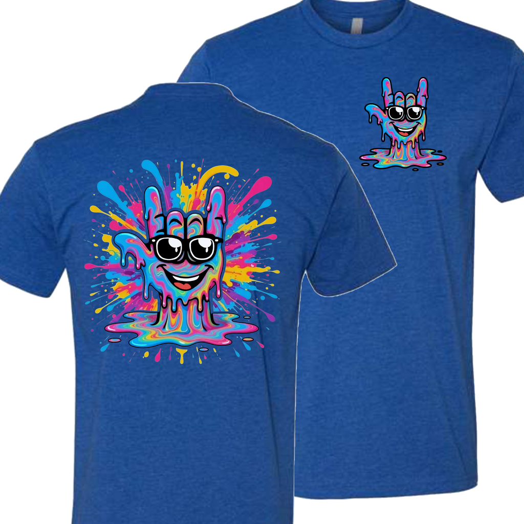 ASL Splash Face T-Shirt - Rainbow