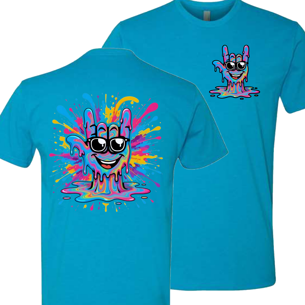ASL Splash Face T-Shirt - Rainbow